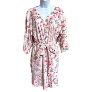 Flora By Flora Nikrooz Women's Robe‎ Pink Floral cozy soft Size M